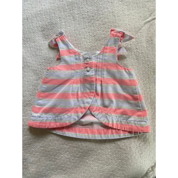 Janie and Jack Baby Girl Dress – 3-6 Months – Pink Striped with Bows - Picture 2 of 5